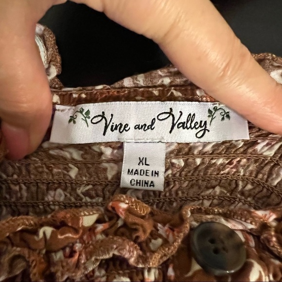 Vine & Valley smocked bodice fit and flare dress, floral print, fits a size S - Picture 6 of 13